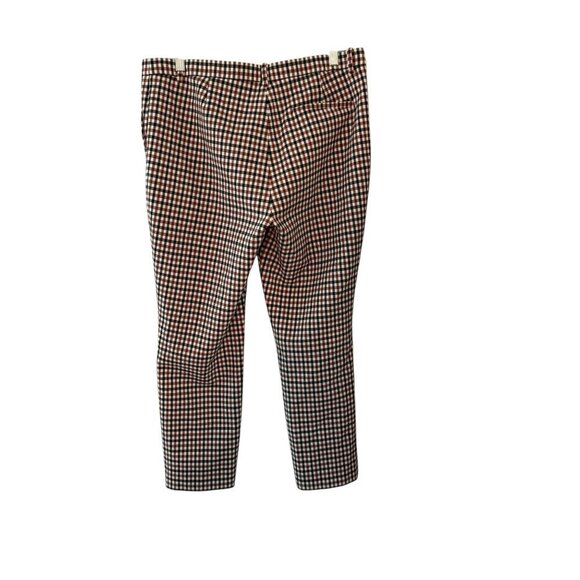 Theory Womens Brown & White Gingham Slim-Fit Ankle Pants With Pockets size 10 - Picture 5 of 7